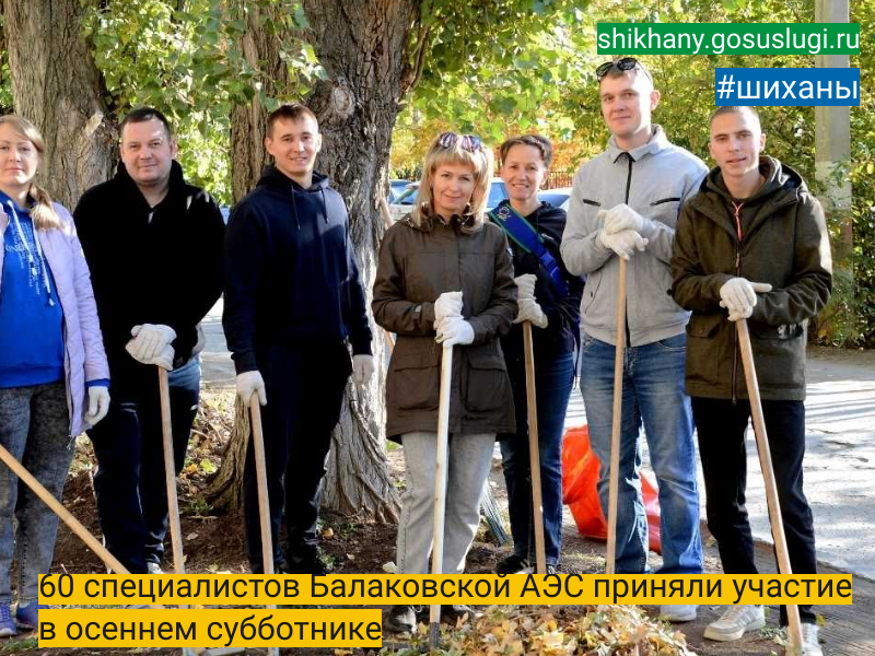 60 специалистов Балаковской АЭС приняли участие в осеннем субботнике.